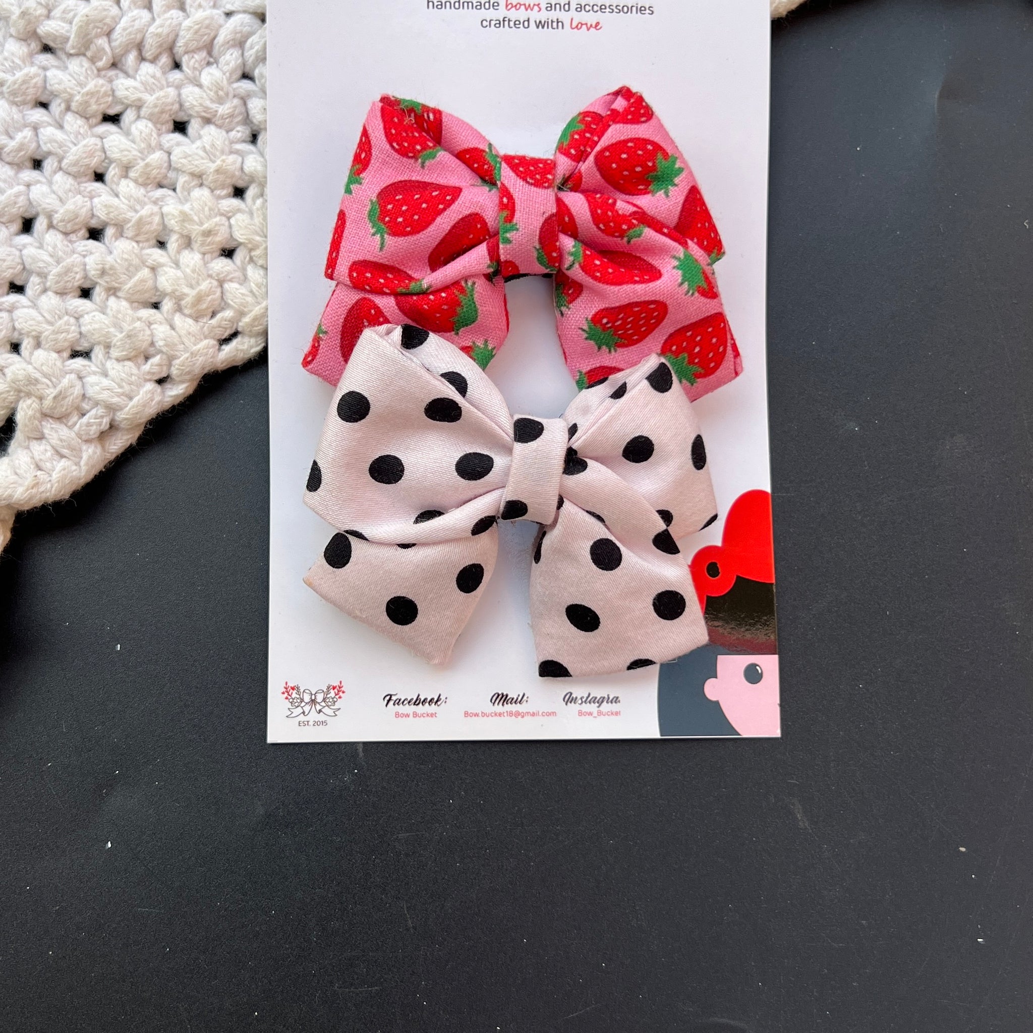 Mini piggitail bow clip 3