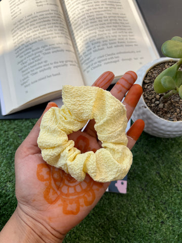 Yellow texture scrunchie