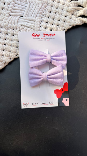 Lilac mini bow clip